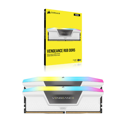 CORSAIR Vengeance RGB DDR5 RAM 32GB (2x16GB) 6000MHz CL36-44-44-96 1.4V AMD & Intel XMP Desktop Memory - White (CMH32GX5M2E6000Z36W)