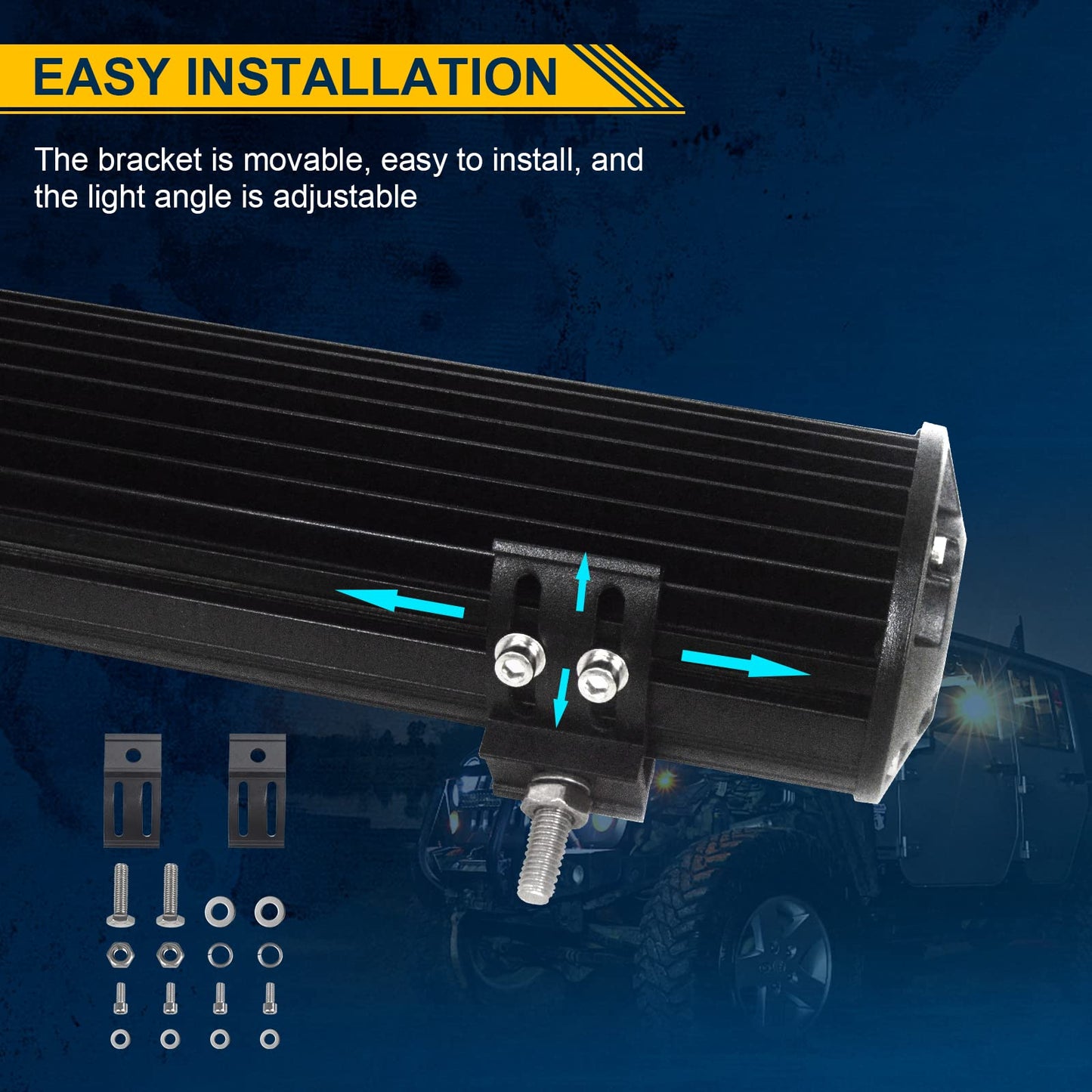 Willpower 12 inch 30CM 240W Led work light Bar + 4 inch 10CM 60W Led spotlight + Wiring Harness 12V 24V Floodlight Spot Led Bar for Offroad Car Tractor Auxiliary Lights Reverse Lights