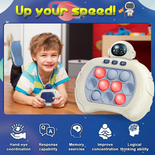 Quick Push Pop Game, Fidget Toys Pro for Kids & Adults, Handheld game, fast puzzle machine, push bubble stress toy, gift for boys, girls, teens.