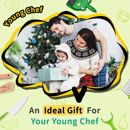 Children's Knife - 14 piece children's safety kitchen knife for real cooking with wooden knife, children's knife, cutting board, peeler etc. | Knives for children from 2 years old, Montessori knife, children's cooking set