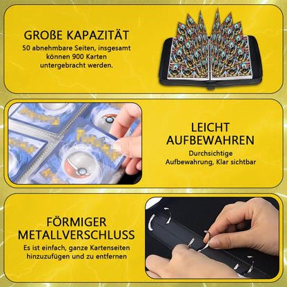 JATERWI Large 900 Card Capacity Collectors Album, for Trading Cards. 50 Pages, High-Quality Waterproof PU Leather.