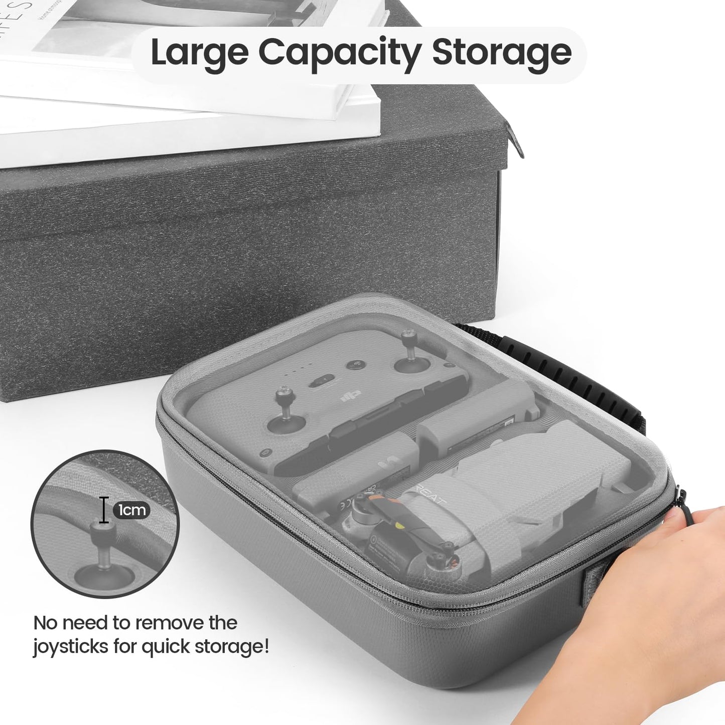Uvafly Mini 4K Bag, portable storage bag, compact travel bag for DJI Mini 2 SE drone and controller accessories with carrying strap and propeller mounts