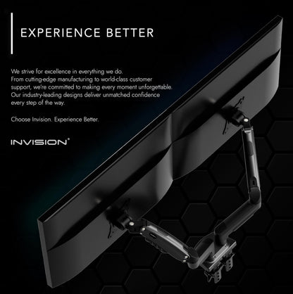 Invision Monitor Mount 2 Monitors for 19-32 inch screens - VESA 75 & 100 mm Desk Clamp - Height Adjustable Tilt Swivel and Rotate - Increased load capacity of 2-9 kg (MX400)
