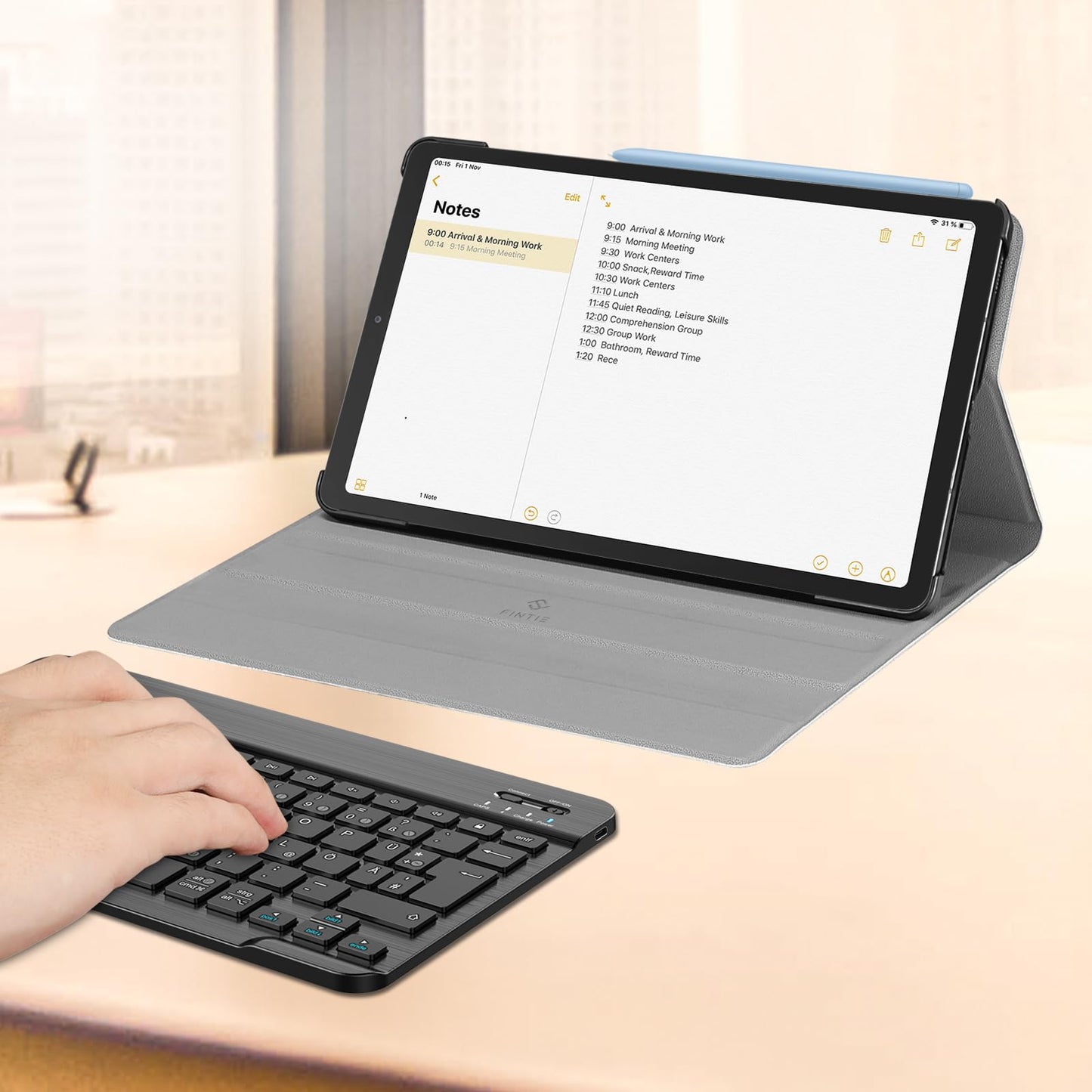 FINTIE Keyboard Case for Samsung Galaxy Tab S6 Lite 10.4 Inch 2024/2022/2020 Tablet - Keyboard Cover with Magnetic Detachable German Bluetooth Keyboard, Black