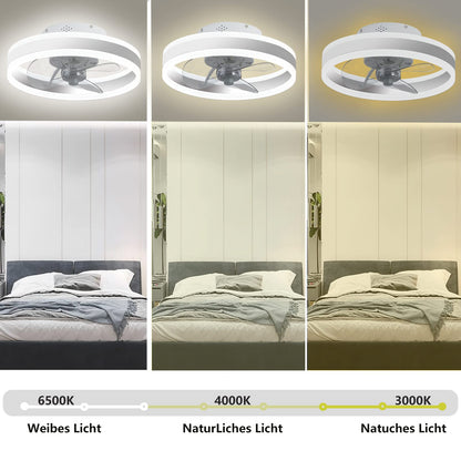 Wildcat ceiling fan with lighting, LED ceiling light with fan 48W ceiling lamp, 3 color temperatures (3000-6500K) & 6 fan speeds, Quiet ceiling fan light...