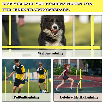 Onward Up Agility Jump Bar Set, training bars for conditioning, coordination hurdles for jumping power, dribbling, and mobility (Yellow)
