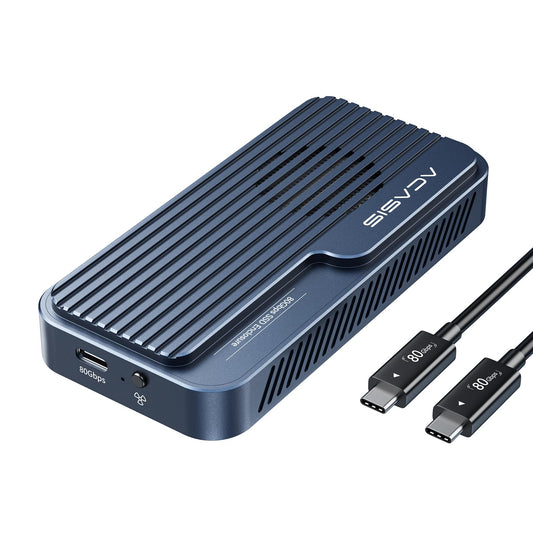 ACASIS 80Gbps M.2 NVMe SSD enclosure with cooling fan, compatible with Thunderbolt 5/USB4 V2.0. Supports MacBook Pro M4/M4 Pro and M4 Max, as well as Mac mini M4.