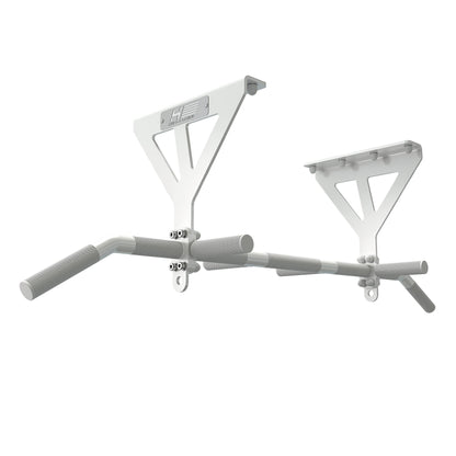HOLD STRONG Fitness Pull-Up Bar for Ceiling Mount, HS-K-D6W, White, Studio Approved, 6 Non-slip Handles, Pull Up Exercises & more, incl. E-Book & Mounting Material, extremely sturdy
