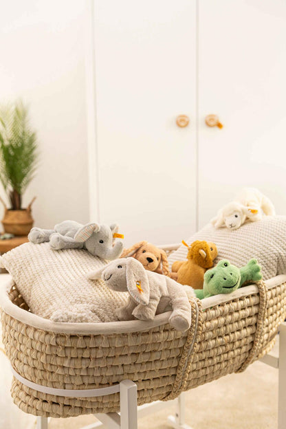 Steiff Liam Lion 20 cm, Soft Cuddly Friends, cuddly toy lion, fluffy stuffed animal for playing & cuddling, made of cuddly soft plush for baby's gentle skin, machine washable