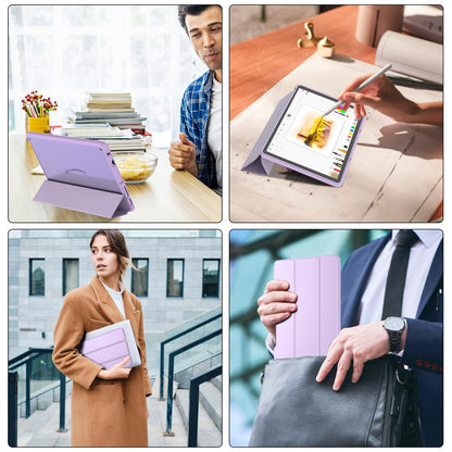 Amazon Fire HD 10 Tablet case (Only 13th Gen, 2023), Not for Sony TCL, Patamiyar Slim PU Leather Triple Foldable Stand Clear Back Case for Fire HD 10 Kids & Kids Pro Tablet, Auto Sleep/Wake - Purple