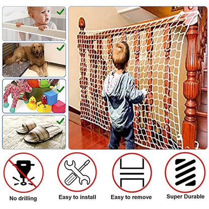 KACQIYT White Safety Net Cat Net Protection Net Child Bunk Bed Stairs Balcony Window Enclosure Fall Protection Safety Guard Amusement Park Decoration Safety Net Multi-purpose Safety Net