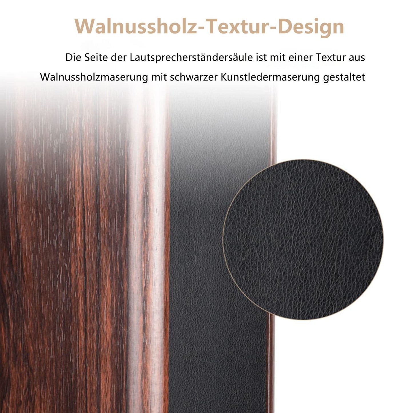 BQKOZFIN Speaker stand 90 cm high wooden speaker stand, 2-piece set, suitable for bookshelf speakers | HiFi and home theater surround sound, improved audio listening experience