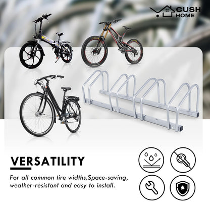 CCLIFE bike stand floor for 4 bikes with tire widths up to 65 mm Iron bike holder 101 x 32 x 26 cm