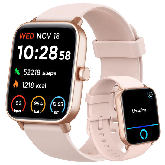 Gydom smartwatch for women with phone function and integrated Alexa. 1.8" men's fitness watch with 100 sport modes, SpO2, heart rate, stress, sleep monitor, 100 dials, walking, running auto detection.