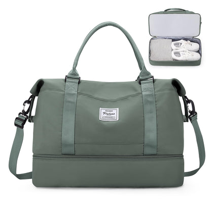 Women's Travel Bag Easyjet Hand Luggage Bag Sports Bag Weekender Bag Waterproof Swim Bag Travel Bag Duffle Bag Fitness Bag Training Bag Hospital Bag with Shoe Compartment, A2-Green