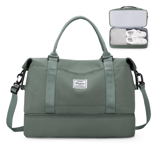 Women's Travel Bag Easyjet Hand Luggage Bag Sports Bag Weekender Bag Waterproof Swim Bag Travel Bag Duffle Bag Fitness Bag Training Bag Hospital Bag with Shoe Compartment, A2-Green