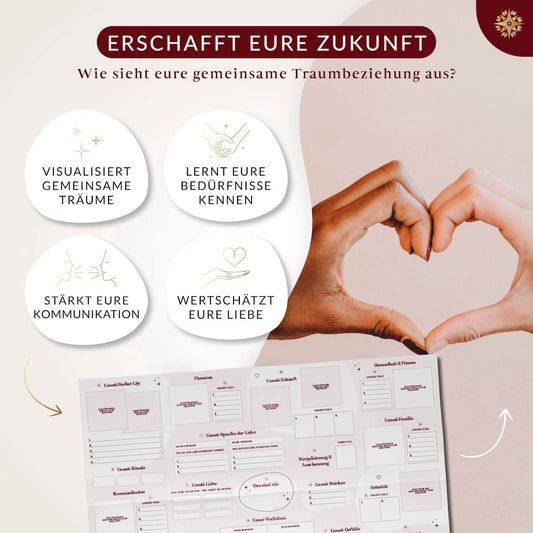 LIFECOMPASS® Vision Board Set & Bucket List for Couples "Our Future" - THE ORIGINAL - Create a shared vision board for your life - for partners and couples, anniversary gift