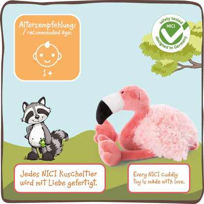 NICI 48395 cuddly toy 25 cm plush toy for girls, boys & babies - Fluffy plush flamingo for playing, collecting & cuddling - Cozy cuddly toy