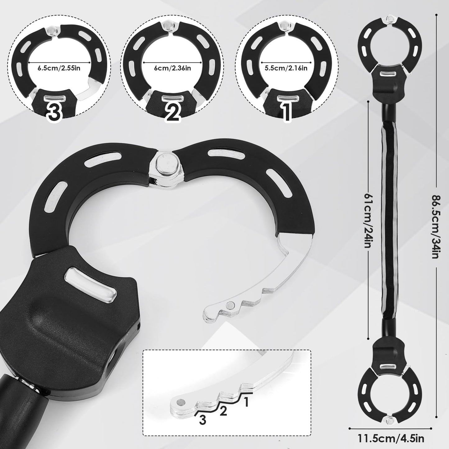 The Shine E-Scooter lock is a bicycle lock, handcuff lock with silicone protection against scratches. Electric scooter lock with storage bag for scooters, strollers.