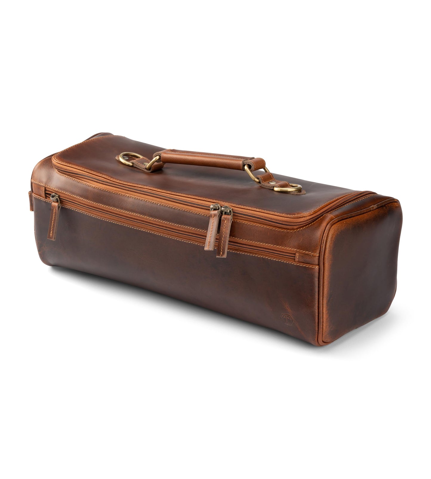 Angus Stoke Premium Leather Knife Bag/Case | Extra large chef bag with many extras and storage space | Chef roll bag made of waxed vintage buffalo leather | Arvid chef bag (Walnut Brown)