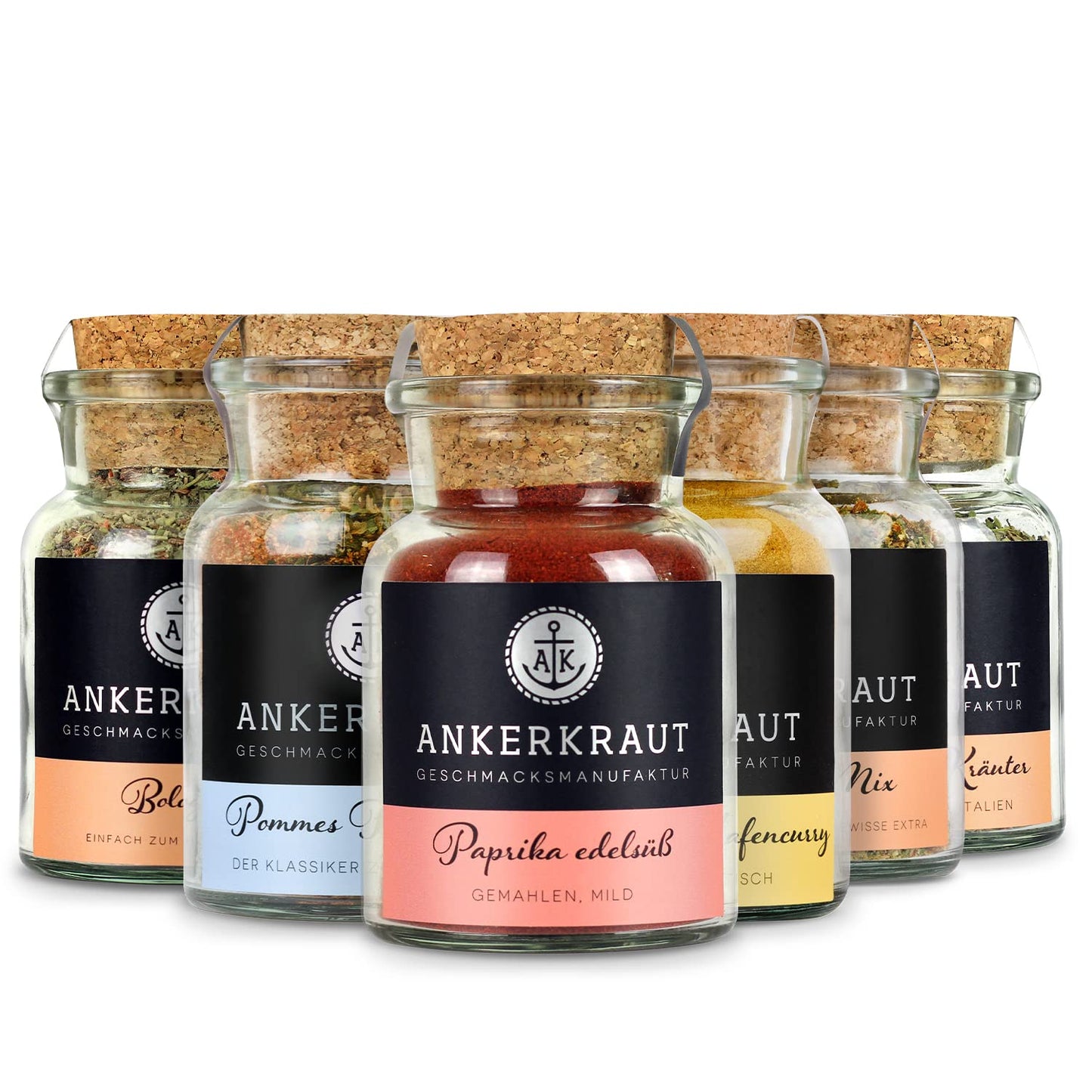 Anchor spice kitchen starter set with 6 spices, gift for men/women/anyone, kitchen basic starter kit, for housewarming & moving, cooking inspiration.