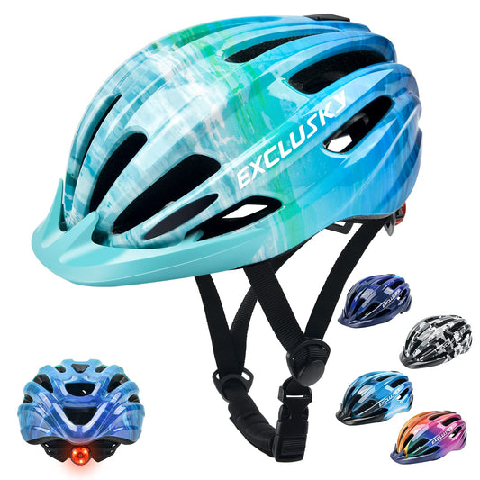 Exclusky Unisex Youth 222-Ocean Blue Bike Helmet, 4-OCEANBLUE, One Size EU