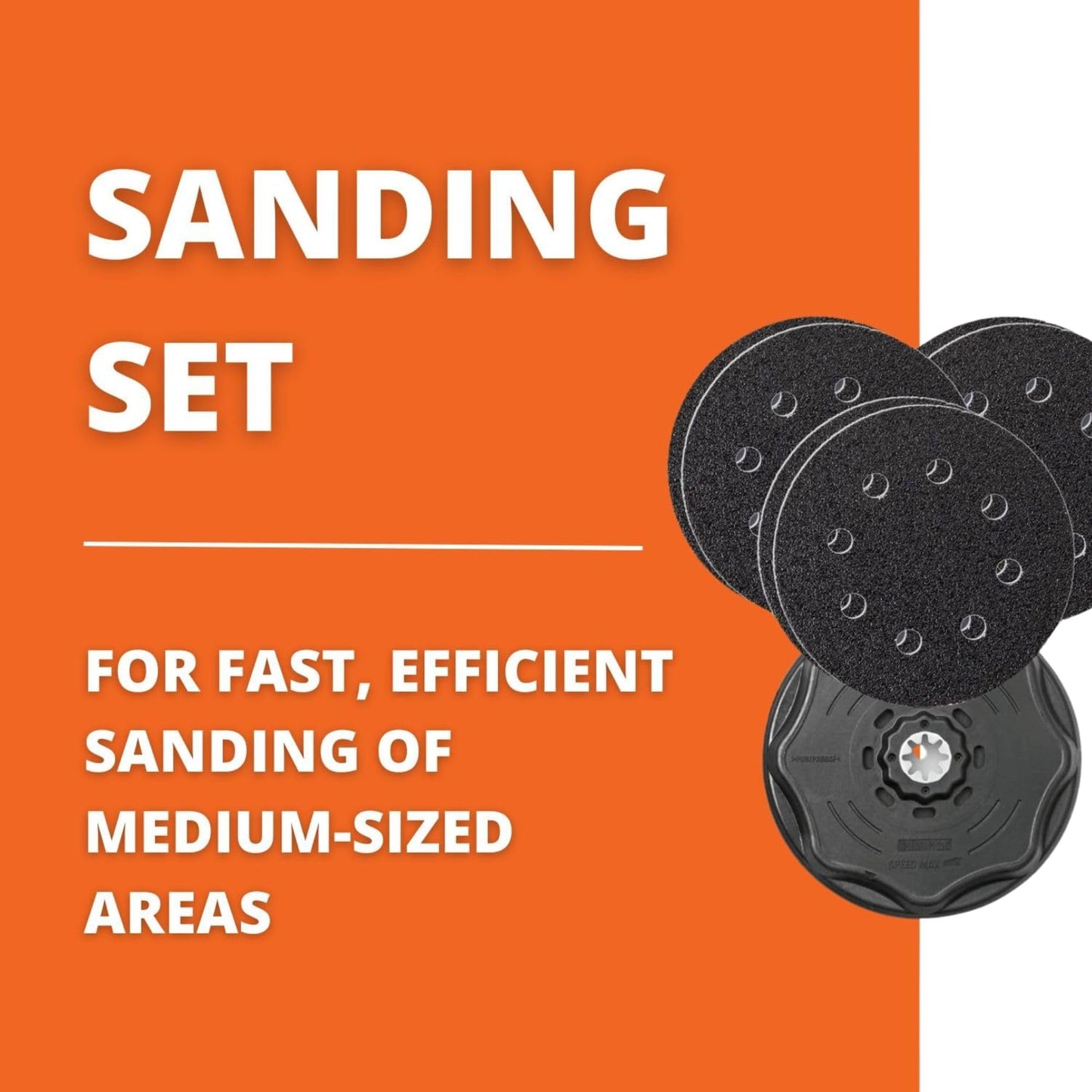 Fine sanding set (round shape, Starlock Plus attachment, perforated design, 1x sanding pad, 2x sandpaper grit 60, 80, 180) 63806195210
