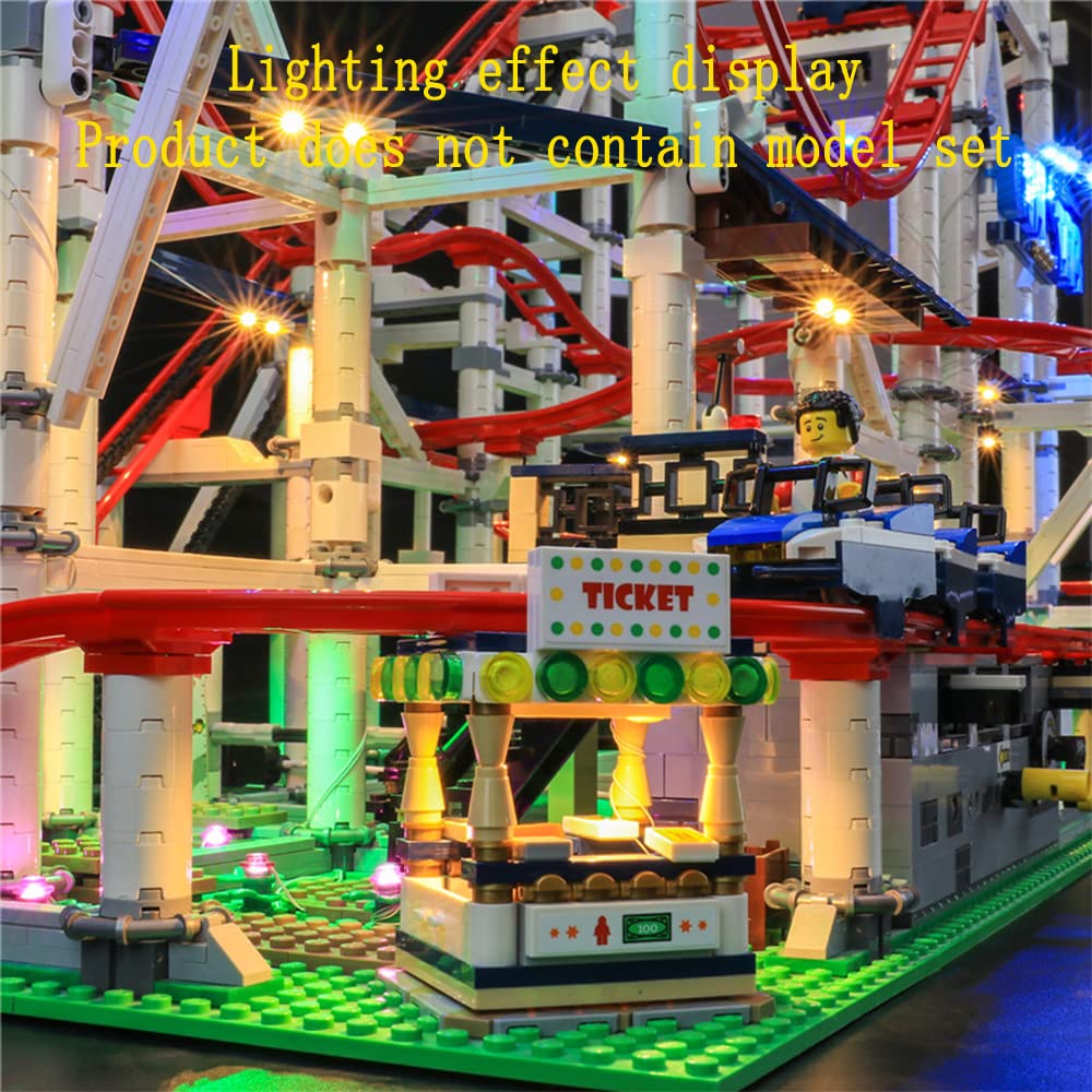 GEAMENT LED Light Set Compatible with Lego Roller Coaster - Lighting Kit for Creator 10261 Building Model (Model Set Not Included)