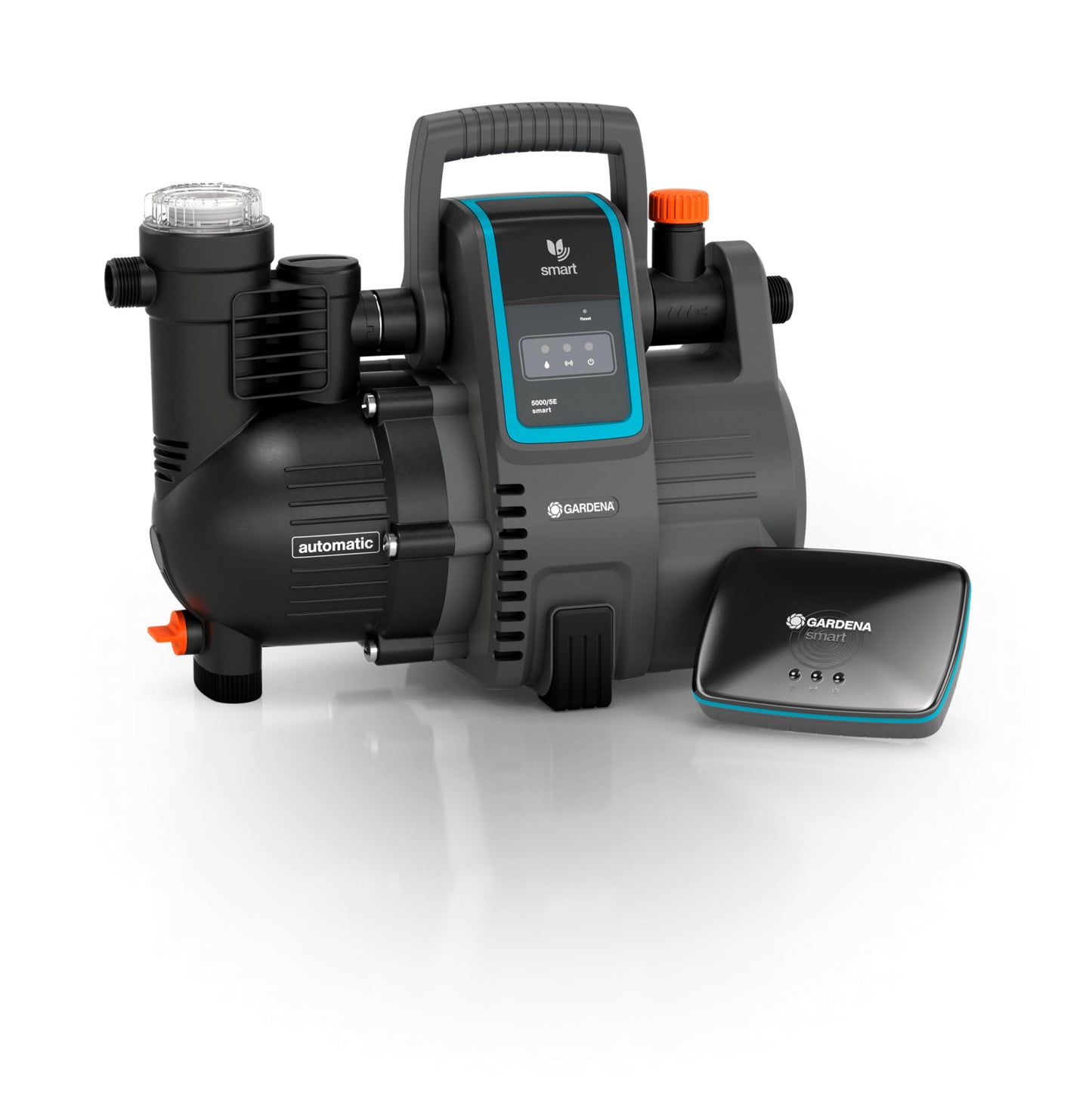 Gardena smart Pressure Pump Set: House water system controlled via app/tablet, includes smart gateway, pumping capacity 5000 l/h, dry-run protection, ceramic seal (19106-20)
