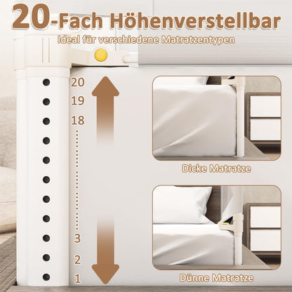 Daromigo 180 cm bed rail, foldable bed guardrail, adjustable height 68-95cm, baby bed guardrail for parents' beds and children's beds.