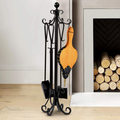 TJ.MOREE Large Bellows, Fireplace Bellows for Indoor Use 48x20cm, Large Wood Fire Blower with Hanging Strap, Long Handle, Metal Nozzle, Great Tool for Fireplace, Fire Pit, Wood Stove, BBQ.