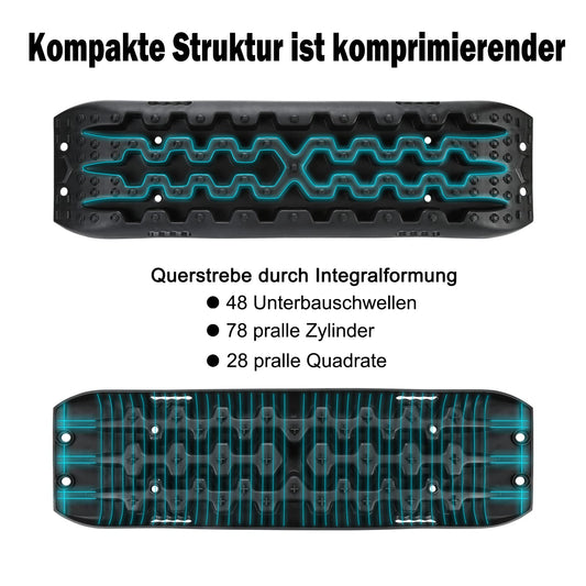 2x RV Traction Aid, Off-road Recovery Board, Plastic Traction Mat with Storage Bag and Installation Tool, for SUVs, RVs, Trucks, Cars, 106*31*6cm.