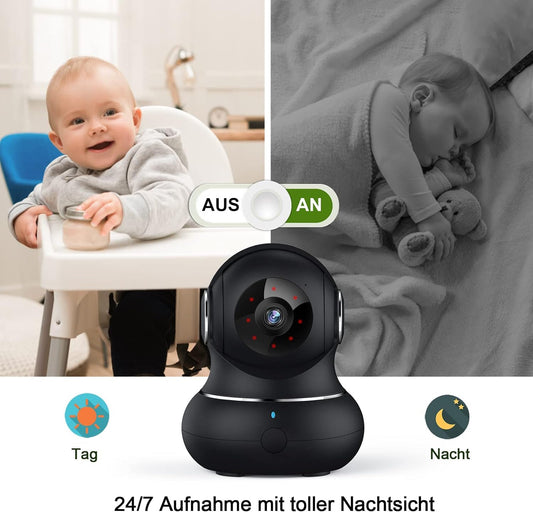 litokam Little elf Surveillance Camera 2 Pack, 2K Baby Monitor with Camera with motion detection, night vision, 2-way audio, WiFi Camera Surveillance Indoor for dogs, pet camera with app, Alexa