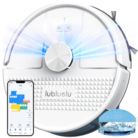 Lubluelu 3-in-1 robot vacuum with mopping function, 4500Pa suction power, laser navigation, anti-blocking technology, 150 min runtime, APP control, 24 No-Go zones (White)