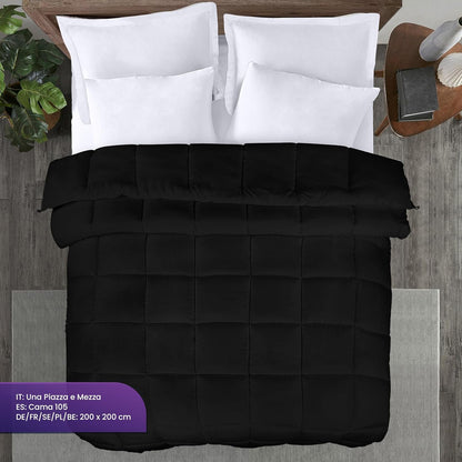 Utopia Bedding Comforter 200 x 200 cm, All-Season Duvet 370 GSM Filling, Breathable Sleep Blanket, Quilt, Super Soft Cozy (Black)
