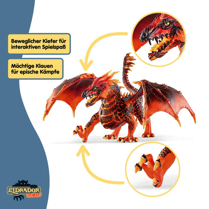 SCHLEICH ELDRADOR Creatures | Lava Dragon 70138 | ELDRADOR monster figure with moving jaw and wings | great gift for girls and boys | for ages 7 and up | 20 x 14 x 15 cm