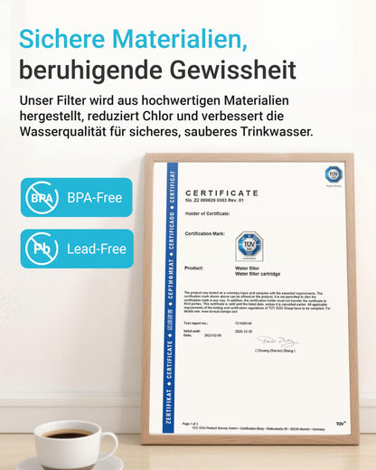 AQUA CREST water filter replacement for Brita® Intenza; Siemens® TZ70033, TCZ7003, EQ. Series; Bosch® 12008246 - including various models from Neff® & Gaggenau®, reduce PFAS, PFOA/PFOS (6).