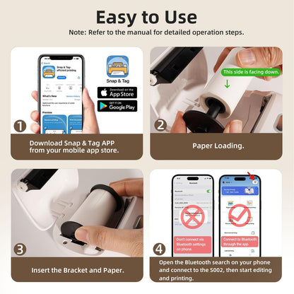 ORGSTA S002 label printer self-adhesive labeling machine Bluetooth 300 DPI labeling machines labeling device label printer sticker maker (female)