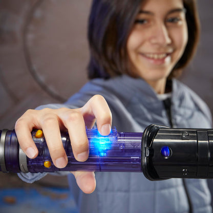 Star Wars Lightsaber Forge Kyber Core Darksaber with light effects in transparent core. Toy for kids 5+. Perfect for superhero costumes, like for Halloween.