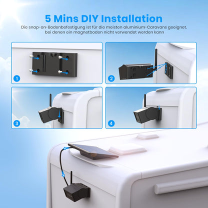AUTO-VOX Solar Truly Wireless Backup Camera Kit with IR Night Vision, 1080P Wireless Digital Backup Camera with 7" Split-Screen Monitor for Truck, RV, Camper, Trailer, Van, Bus (Solar4)