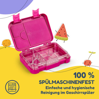 Junior Lunchbox lunchbox snack box | with additional container | child-friendly | leak-proof | 4 or 6 portion compartments | suitable for liquid food dishwasher safe | BPA-free | plastic