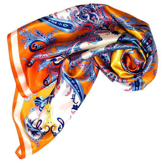 Lorenzo Cana luxury women's silk scarf intricately printed scarf 100% silk 90 cm x 90 cm harmonious colors women's scarf wrap 89023