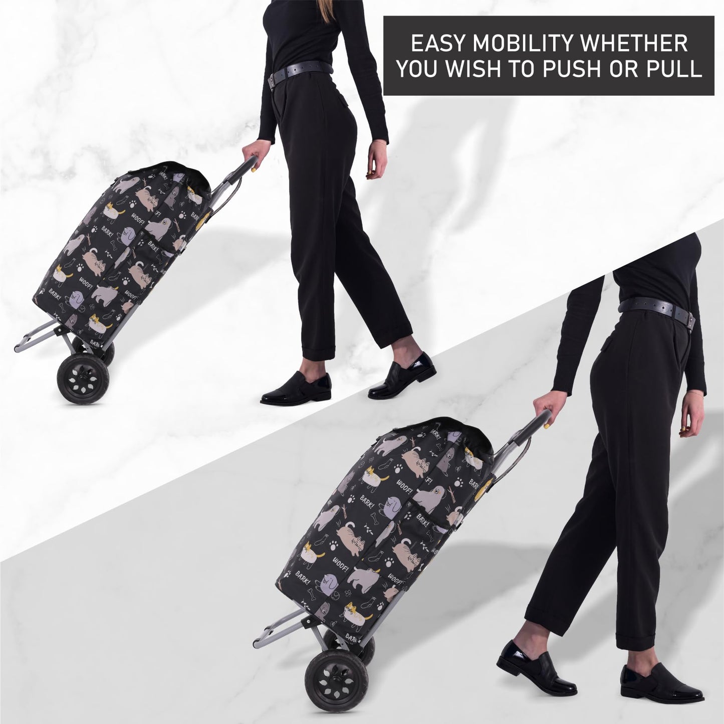 Hoppy Lightweight Shopping Trolley, 57 l, Model 2024, durable and collapsible, for easy storage.