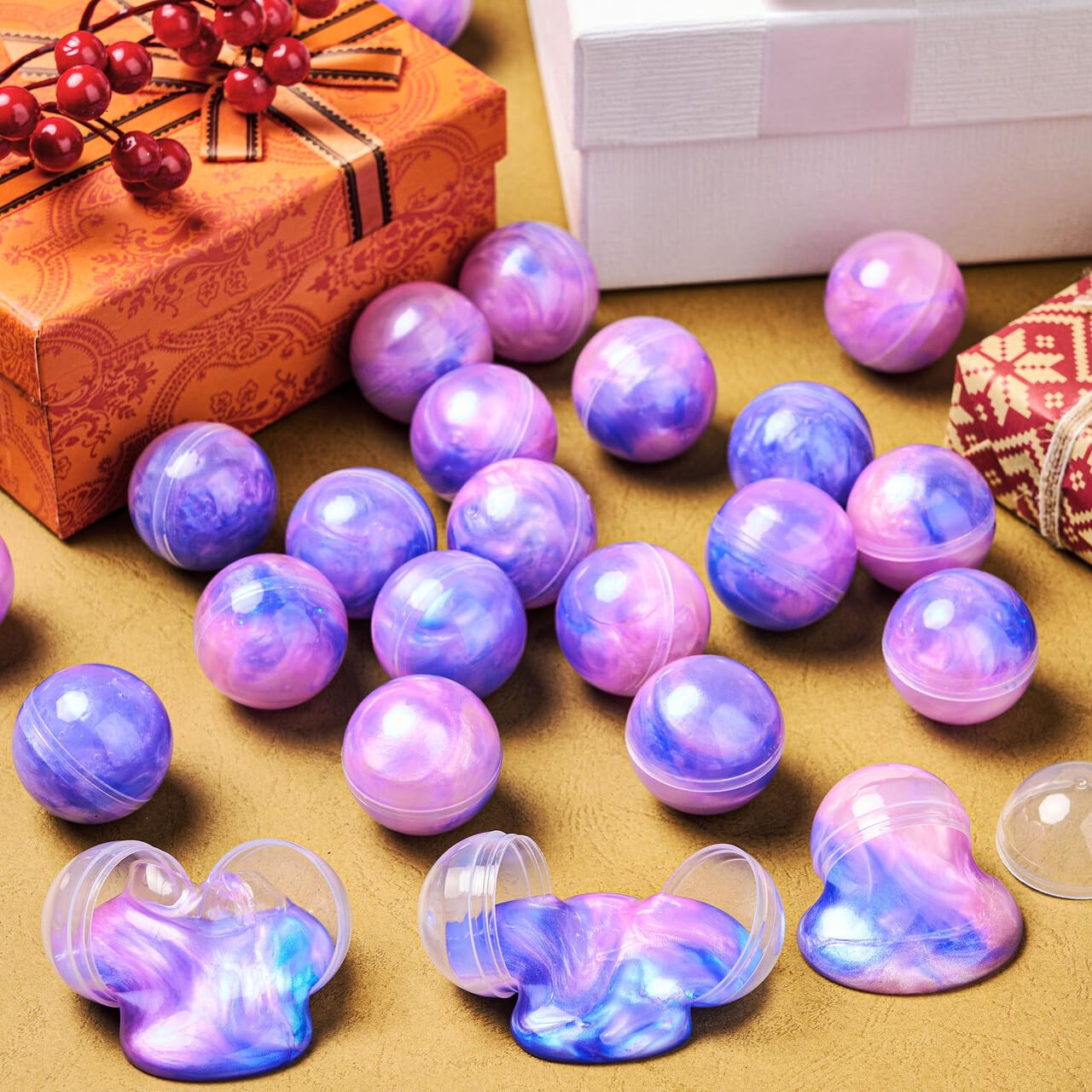 JOYIN 24 Pack Slime Kit (Pink), Galaxy Slime Ball Slime Set Party Gifts - Fluffy, Non-Sticky, Mess-Free, Stress-Relieving, Slime Kits for Girls and Boys - Children's Birthday Party Favors Set