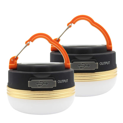 Mostop Camping Lantern 2 Pack LED USB Rechargeable Camping Light Waterproof 3 Modes Power Bank Tent Lights for Outdoor Camping Hiking Emergency