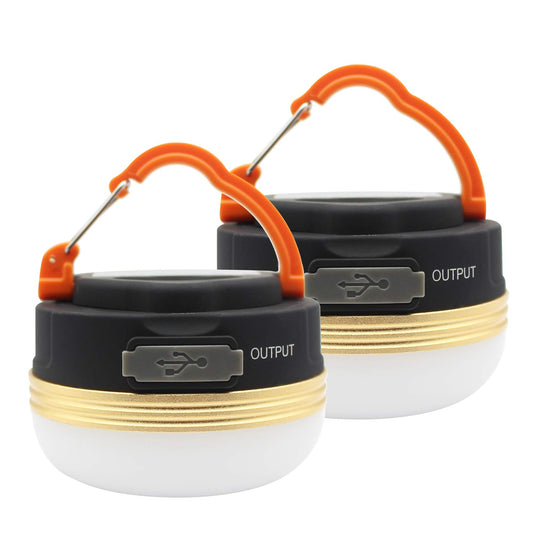 Mostop Camping Lantern 2 Pack LED USB Rechargeable Camping Light Waterproof 3 Modes Power Bank Tent Lights for Outdoor Camping Hiking Emergency