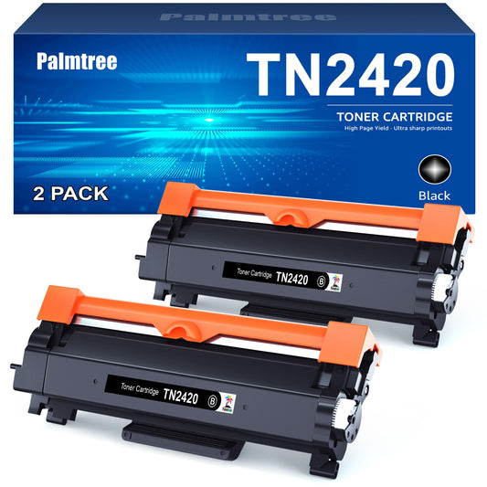 TN2420 compatible for Brother MFC-L2710DW, Brother HL-L2350DW, Brother DCP-L2530DW. Brother TN2420 TN2410 toner for Brother MFC-L2710DN, HL-L2310D (2 black).