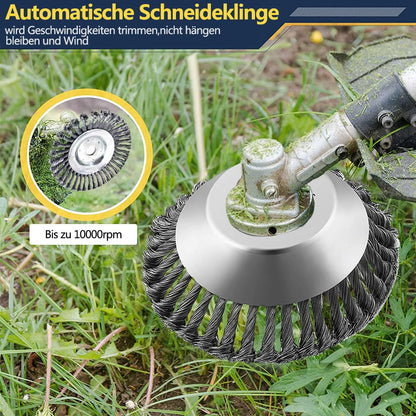 2 pieces Weed Brush for Lawn Trimmer, Professional Weed Brush for Brush Cutter with 25.4mm Mounting Hole, Weed Brush for String Trimmer, Wire Brush for Brush Cutter Including Installation Accessories.