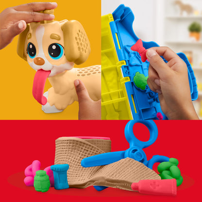 Play-Doh Veterinarian Playset with toy dog, carry case, and many accessories, 10 tools and 5X modeling compound in colorful shades, creative fun for kids ages 2 and up.