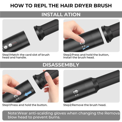 Airstyler 7 in 1, UKLISS 1400w Hair Styler Hot Air Brush, 30mm Air Curler, 3 Temperature Settings Hair Styler, Ion Blow Dryer Brush Set, for drying, curling, straightening hair.